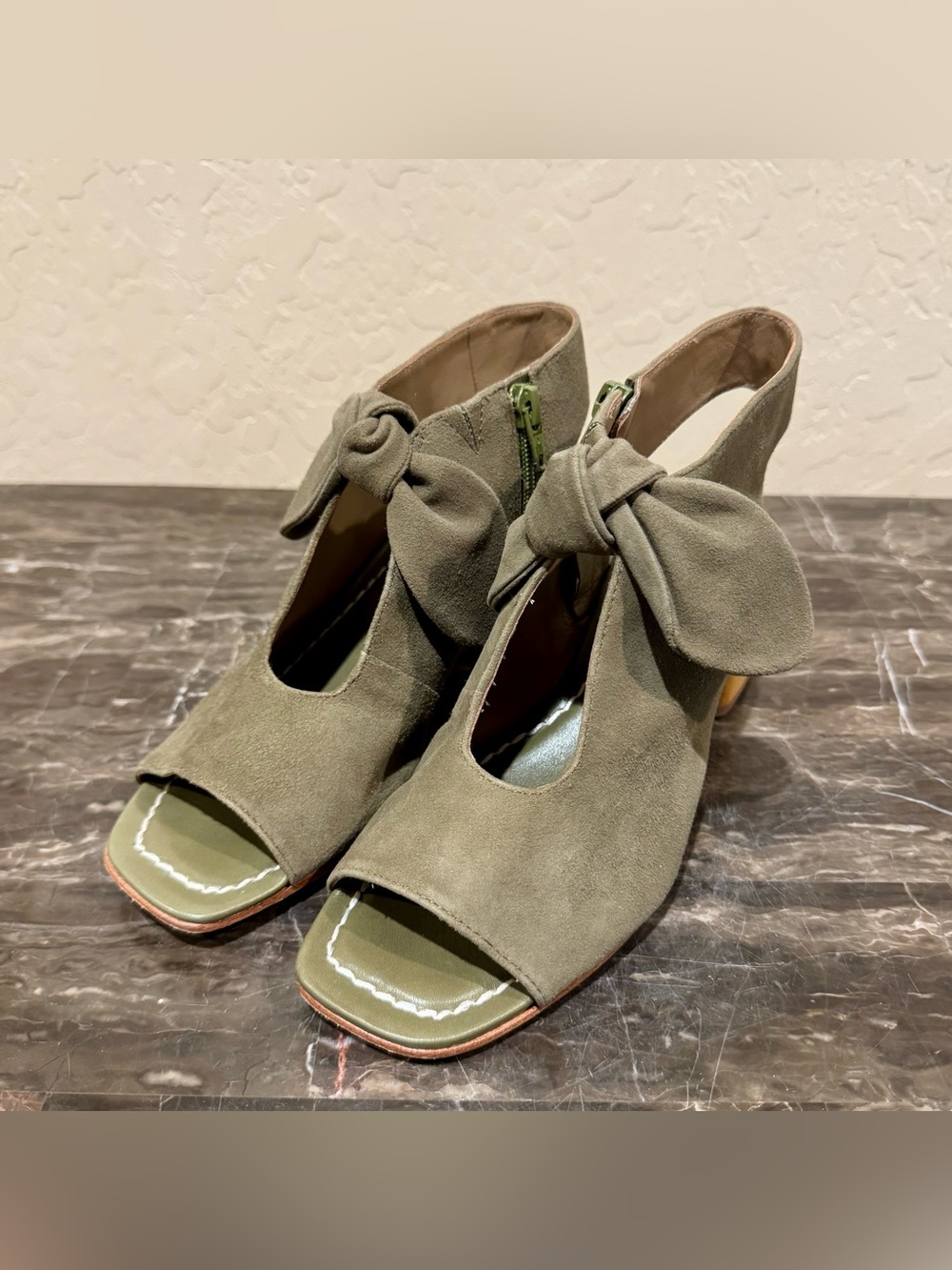 Bernardo Lizzie Green Suede Leather Sandal Booties